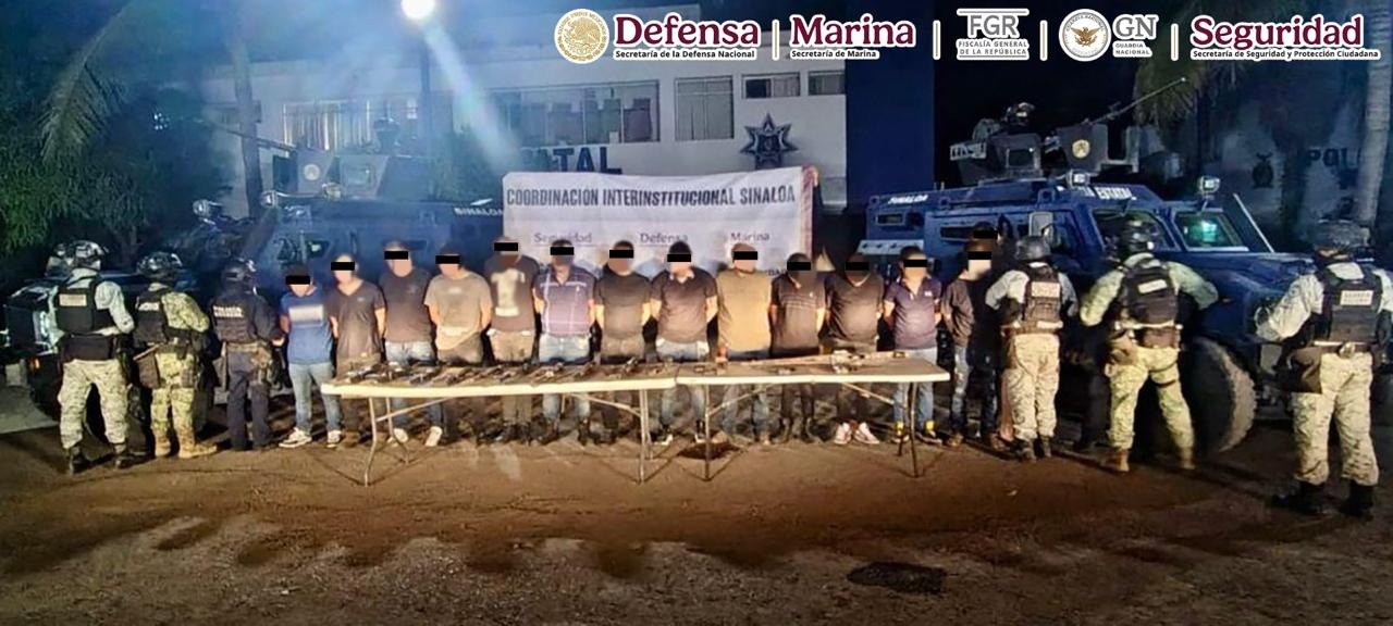 En Sinaloa, detienen a 15 generadores de violencia que operaban en el norte del país